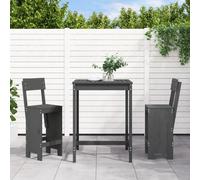 vidaXL Set Bar da Giardino 3 pz Grigio in Legno Massello di Pino