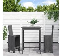 vidaXL Set Bar da Giardino 3 pz Grigio in Legno Massello di Pino