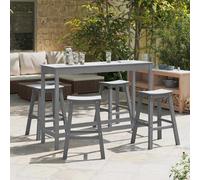 vidaXL Set Bar da Giardino 4 pcs Grigio chiaro HDPE