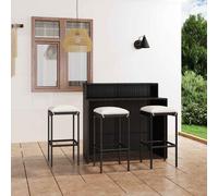 Set Bar da Giardino 4 pz con Cuscini Nero