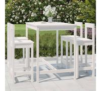 vidaXL Set Bar da Giardino 5 pz Bianco in Legno Massello di Pino