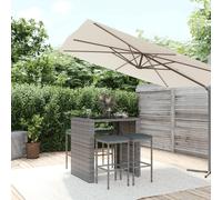 vidaXL Set Bar da Giardino 5 pz con Cuscini in Polyrattan Grigio