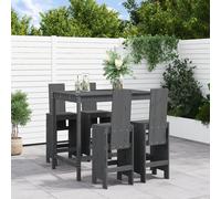 vidaXL Set Bar da Giardino 5 pz Grigio in Legno Massello di Pino