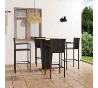 vidaXL Set Bar da Giardino 5 pz Nero