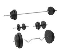 vidaXL Set Bilanciere e Manubri con Dischi 90 kg