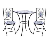 VIDAXL - Set Bistr 3 Pz Con Mosaico In Ceramica Blu E Bianco