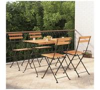 VIDAXL - Set Bistr Pieghevole 5pz In Legno Massello Di Acacia E Acciaio