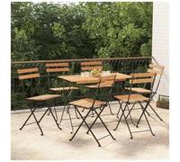 VIDAXL - Set Bistr Pieghevole 7pz In Legno Massello Di Acacia E Acciaio