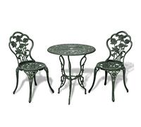 AX Tavolo 2 Sedie Verde Romantico MC110kg Decor Alluminio Patio Elegante + 42164
