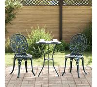 vidaXL Set Bistro da Giardino 3 pcs Verde Alluminio