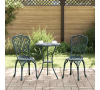 vidaXL Set Bistro da Giardino 3 pcs Verde Alluminio