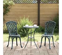 vidaXL Set Bistro da Giardino 3 pz Verde Alluminio