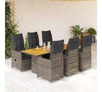 SET TAVOLO E SEDIE VIDAXL da Bistrot 7 pz con Cuscini in Polyrattan Grigio - 3277028