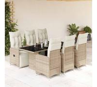 SET TAVOLO E SEDIE VIDAXL da Bistrot 7 pz con Cuscini in Polyrattan Marrone - 3277215