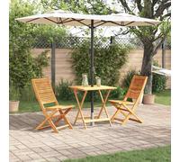 vidaXL Set Bistro Pieghevole 3 pcs Marrone legno massello di acacia