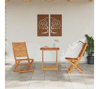 vidaXL Set Bistro Pieghevole 3 pcs Marrone legno massello di acacia