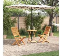 vidaXL Set Bistro Pieghevole 3 pcs Marrone legno massello di acacia