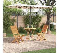 vidaXL Set Bistro Pieghevole 3 pcs Marrone legno massello di acacia