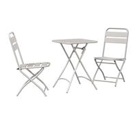 vidaXL Set Bistro Pieghevole 3 Pezzi Beige in Acciaio