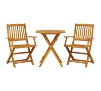 vidaXL Set Bistrò Pieghevole 3pz in Legno Massello di Acacia