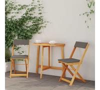 vidaXL Set bistrot 3 pcs Olio Naturale Legno di Acacia Massello