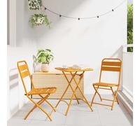 vidaXL Set Bistro Pieghevole 3 Pezzi Senape Giallo Acciaio