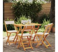 vidaXL Set bistrot 5 pcs Olio Naturale Legno di Acacia Massello