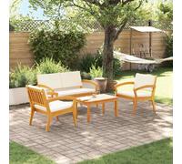 vidaXL Set bistrot con cuscino 4 pcs Marrone Poliestere