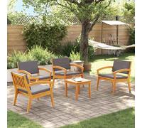 vidaXL Set bistrot con cuscino 5 pcs Marrone Poliestere