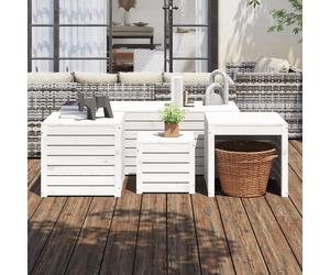 vidaXL Set Cassette da Giardino 4 pz Bianco in Legno Massello di Pino