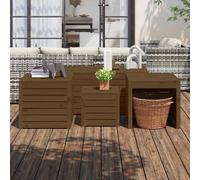 vidaXL Set Cassette da Giardino 4 pz Miele in Legno Massello di Pino