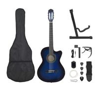 vidaXL Set Chitarra Western 12 pz con Equalizzatore e 6 Corde Blu