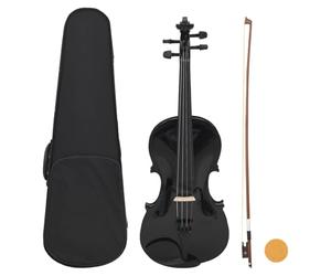 vidaXL Set Completo Violino con Arco e Mentoniera Nero 4/4