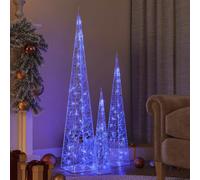 vidaXL Set Coni di Luce LED Acrilico Decorativo Blu 60/90/120 cm