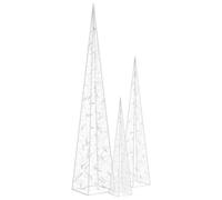 vidaXL Set Coni di Luce LED Acrilico Decorativo Blu 60/90/120 cm