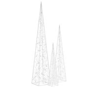 vidaXL Set Coni Luce LED Acrilico Decorativo Bianco Freddo 60/90/120cm