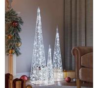 vidaXL Set Coni Luce LED Acrilico Decorativo Bianco Freddo 60/90/120cm
