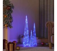 vidaXL Set Coni Luce LED Decorativi Acrilici Blu 30/45/60cm