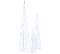 Set Coni Luce LED Decorativi Acrilici Blu 30/45/60cm