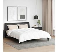 Piumone Bianco 240 x 220 cm con Cuscini 40 x 80 - Set Invernale con Design a Box Stitch per la Camera da Letto, in Microfibra e Cotone. Include 1 o 2 Cuscini Rettangolari. Stile Moderno, Coperta Acco