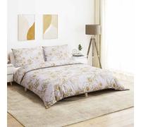 vidaXL Set Copripiumino Bianco e Marrone 200x200 cm in Cotone