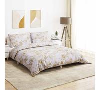 Set Copripiumino Bianco e Marrone 200x200 cm in Cotone