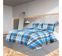 vidaXL Set Copripiumino Blu e Grigio 240x220 cm in Cotone