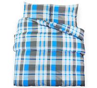 vidaXL Set Copripiumino Blu e Grigio 240x220 cm in Cotone