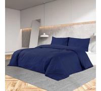 vidaXL Set Copripiumino Blu Marino 220x240 cm in Microfibra Leggera