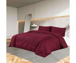 vidaXL Set Copripiumino Bordeaux 200x200 cm in Microfibra Leggera