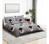 vidaXL Set Copripiumino Grigio 140x200 cm in Cotone