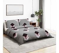vidaXL Set Copripiumino Grigio 140x200 cm in Cotone