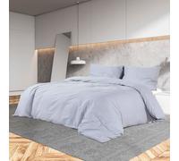 vidaXL Set Copripiumino Grigio 200x200 cm in Cotone