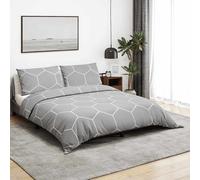 vidaXL Set Copripiumino Grigio 200x200 cm in Cotone